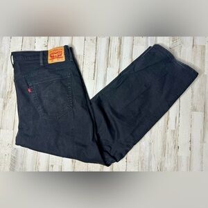 Levis 569 Jeans Mens 40x32 Black Denim Straight Leg Casual Preppy